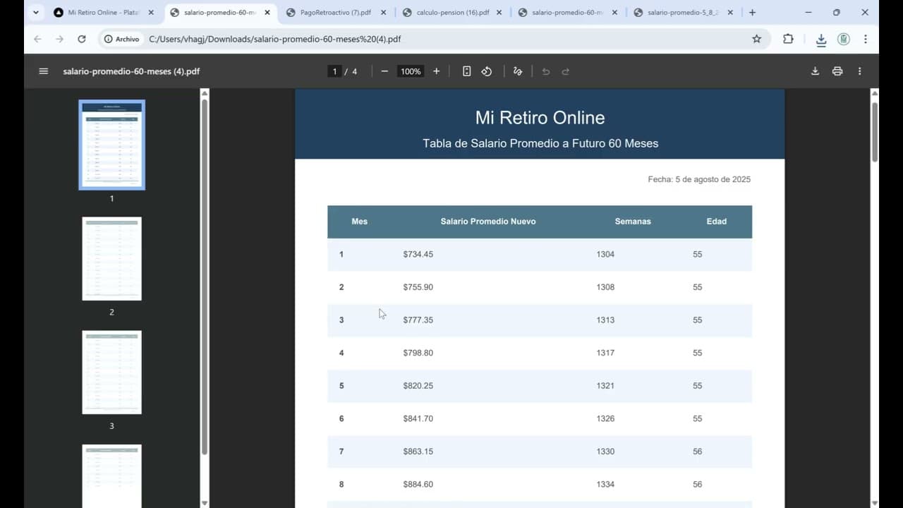 MODULO SALARIO PROMEDIO A FUTURO