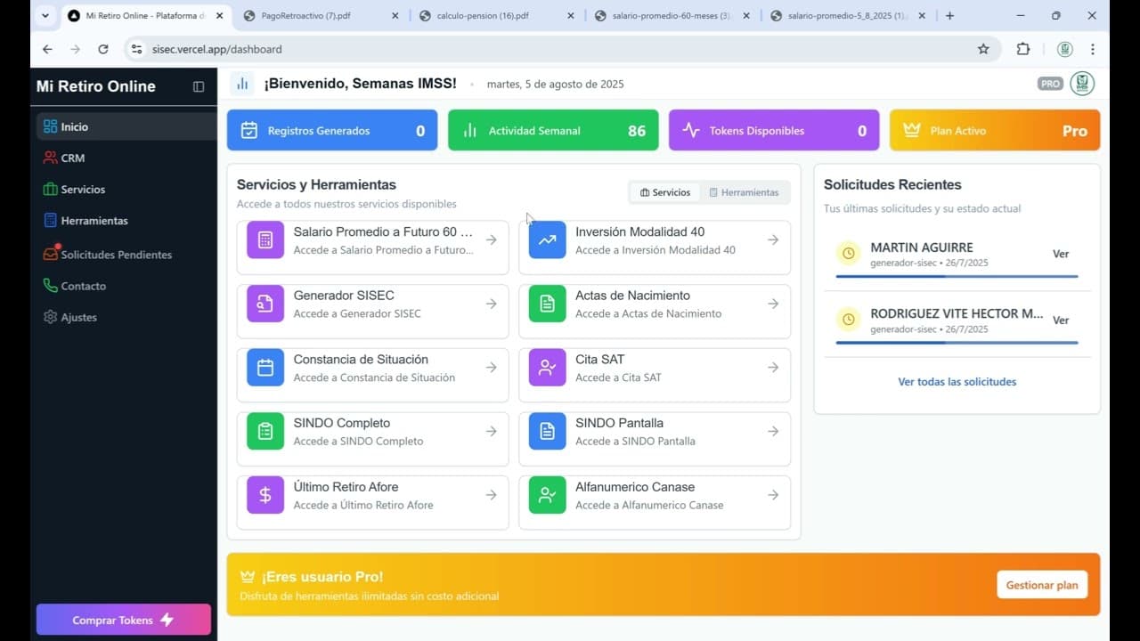MODULO INICIO-CRM MIRETIRO