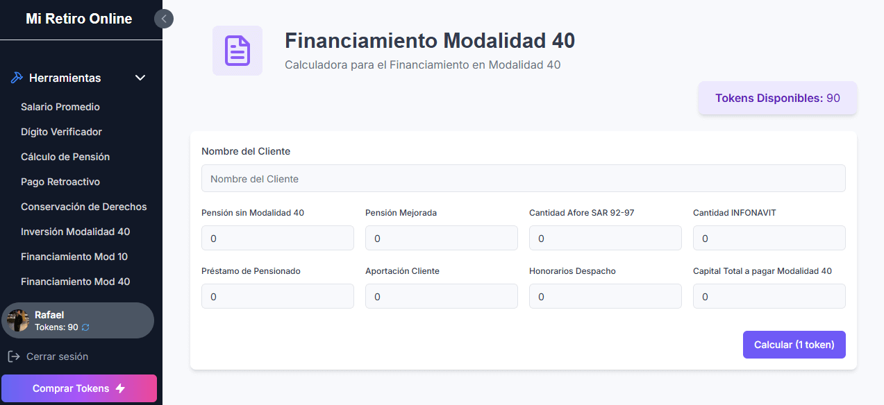 Calculadora de financiamiento